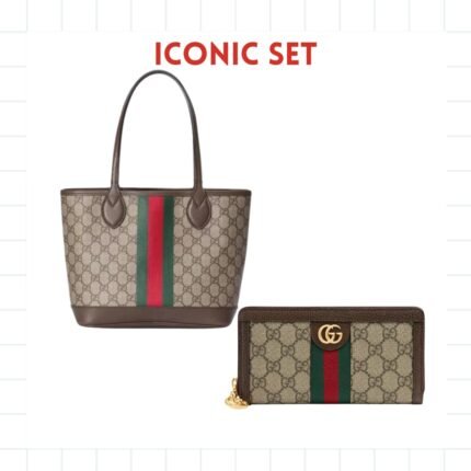 Iconic Set: Gucci Ophidia Small Tote Bag And Ophidia Zip Around Wallet