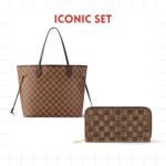 Iconic Set: Louis Vuitton Damier Ebene Neverfull Gm And Zippy Wallet Damier