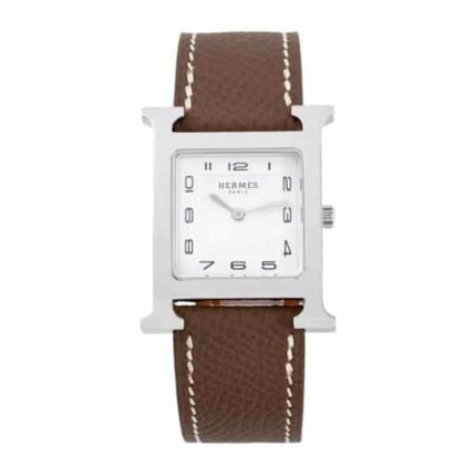 Hermes H Hour Watch Brown Strap 21Mm