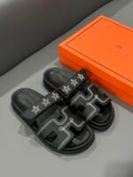 Hermes Chypre Sandal Star Stitched Noir H232142Z 02340 - Image 2