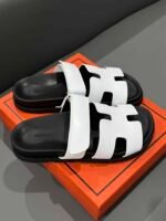 Hermes Chypre Sandal Blanc Calfskin White H222100Z 90345 - Image 7