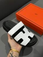 Hermes Chypre Sandal Blanc Calfskin White H222100Z 90345 - Image 3