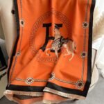 Hermes Cashmere Muffler Orange - Image 2
