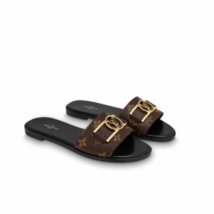 Louis Vuitton Lock It Flat Mules Brown 1A64Mr
