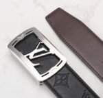 Louis Vuitton Lv Pyramide Monogram Belt Black With Silver Tone Hardware - Image 4