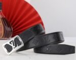 Louis Vuitton Lv Pyramide Monogram Belt Black With Silver Tone Hardware - Image 3
