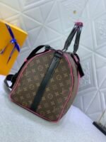 Louis Vuitton Keepall Bandoulière 50 Brown And Pink Macassar Canvas - Image 7
