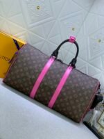 Louis Vuitton Keepall Bandoulière 50 Brown And Pink Macassar Canvas - Image 8