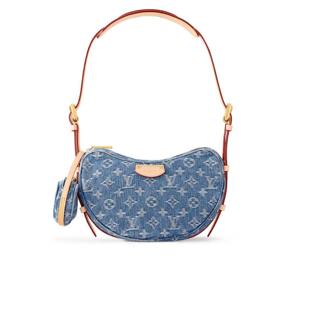 xr:d:DAF4OnkYemU:171,j:2791520046146587880,t:24010201 Louis Vuitton Croissant Mm Monogram Denim 25Cm M46856 - Image 1