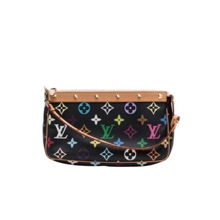 Louis Vuitton Pochette Accessoires Monogram Multicolore Black 22Cm