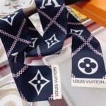 Louis Vuitton Lv Croisillon Bandeau Silk Black 120Cm - Image 5