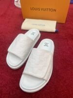 Louis Vuitton Damier Flat Slides White - Image 7