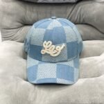 Louis Vuitton Damier Denim 3D Baseball Cap Denim Blue M7534M - Image 2