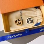Louis Vuitton Compass Monogram Earrings Gold - Image 4