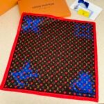 Louis Vuitton Heart Monogram Silk Scarf Black Red - Image 4