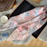 Louis Vuitton Vivienne 90 Speedy Square Silk Scarf Light Pink 90Cm M79155 - Image 3