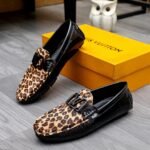 Louis Vuitton Loafer Polish Leather Leopard Pattern In Black - Image 4