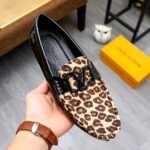 Louis Vuitton Loafer Polish Leather Leopard Pattern In Black - Image 3