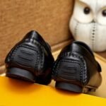 Louis Vuitton Loafer Matte Leather With Lv Logo In Black - Image 8