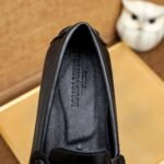 Louis Vuitton Loafer Matte Leather With Lv Logo In Black - Image 7