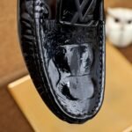 Louis Vuitton Loafer Alligator Polish Leather With Lv Logo In Black - Image 5