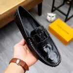 Louis Vuitton Loafer Alligator Polish Leather With Lv Logo In Black - Image 2