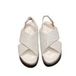 Louis Vuitton Monogram Embossed Paseo Flat Comfort Sandals White