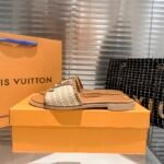 Louis Vuitton Lock It Flat Raffia Mules Brown - Image 3