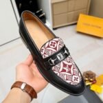 Louis Vuitton Souliers Club Loafers Monogram Since 1854 Red - Image 8