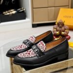 Louis Vuitton Souliers Club Loafers Monogram Since 1854 Red - Image 9
