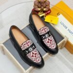 Louis Vuitton Souliers Club Loafers Monogram Since 1854 Red - Image 10