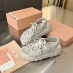 Miumiu Chunky Neoprene Sandals Chalk 5X418E 30K F0354 F 050 - Image 5