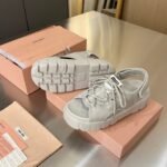 Miumiu Chunky Neoprene Sandals Chalk 5X418E 30K F0354 F 050 - Image 4