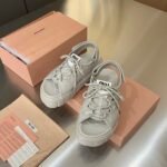 Miumiu Chunky Neoprene Sandals Chalk 5X418E 30K F0354 F 050 - Image 3