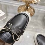 Miumiu Canvas And Bleached Leather Boat Shoes Black - Image 7