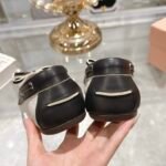 Miumiu Canvas And Bleached Leather Boat Shoes Black - Image 6