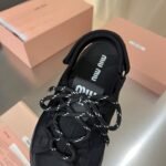 Miumiu Chunky Neoprene Sandals Black 5X418E 30K F0002 F 050 - Image 9