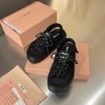 Miumiu Chunky Neoprene Sandals Black 5X418E 30K F0002 F 050 - Image 4