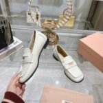 Miumiu Leather Loafers White - Image 6