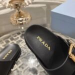Prada Leather Strap Slides Black 1Xx692 3Lem F0002 F 020 - Image 3