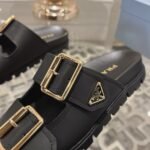Prada Leather Strap Slides Black 1Xx692 3Lem F0002 F 020 - Image 4