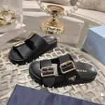 Prada Leather Strap Slides Black 1Xx692 3Lem F0002 F 020 - Image 8