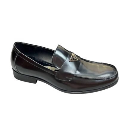 Prada Brushed Leather Loafers Triangle Black 2Db180 P39 F0002 F G001