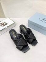 Prada Crossover Nappa Leather Sandals In Black - Image 2