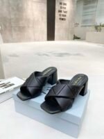 Prada Crossover Nappa Leather Sandals In Black - Image 3