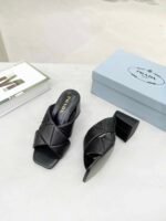 Prada Crossover Nappa Leather Sandals In Black - Image 8