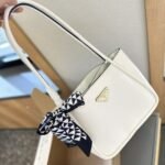 Prada Leather Mini Tote Bag White 25Cm 1Bg539 2Cys F0Pg7 V Ovo - Image 2