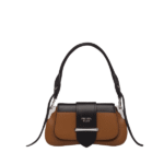 Prada City Calfskin Sidonie Shoulder Bag Brown And Black 28Cm 1Bd168