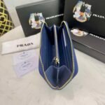 Prada Large Saffiano Leather Wallet Bluette 19Cm 1Ml506 Qwa F0016 - Image 2