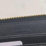 Prada Large Saffiano Triangle Zip Around Long Wallet Black 19Cm 1Ml506 Qhh F0002 - Image 5